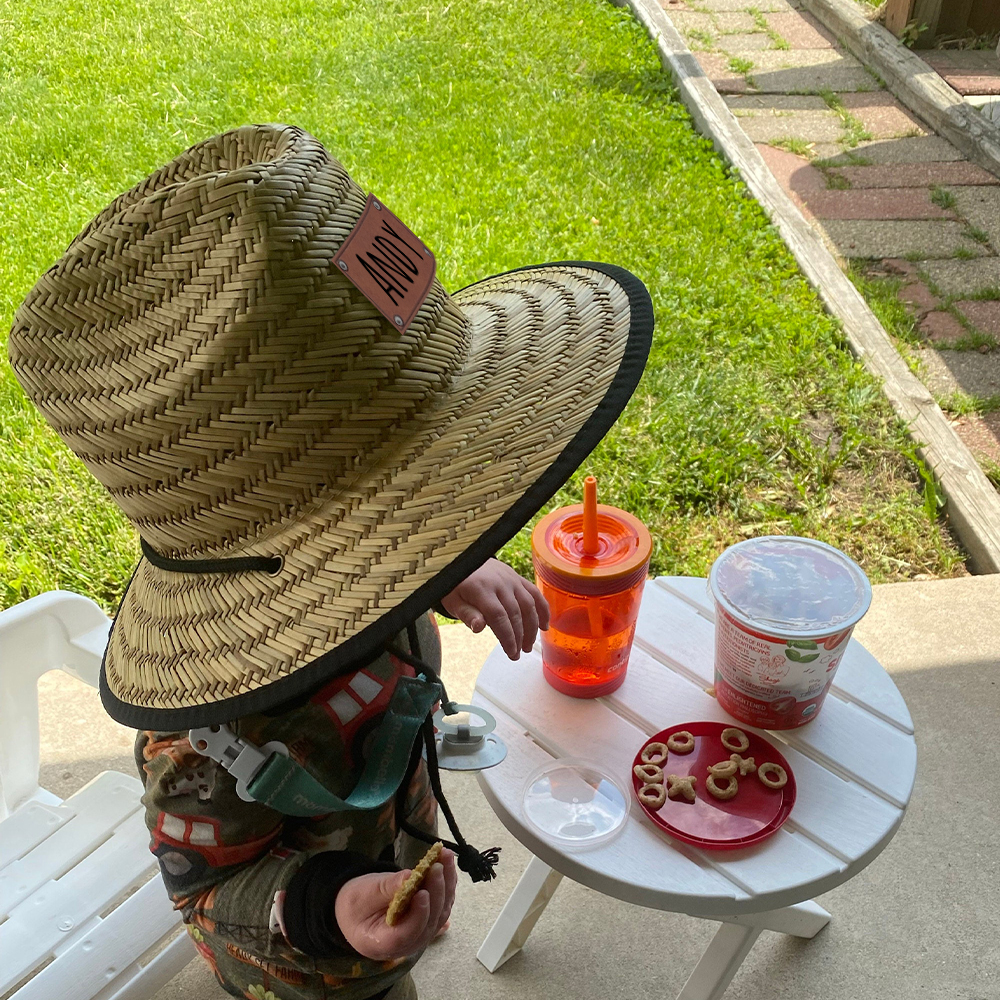 Personalized Summer Leather Patch Straw Hat for Comfort & Unique | CWBeach61