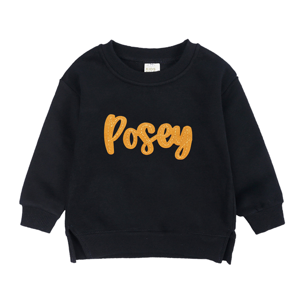 Personalized Hand-Embroidered Kid Cozy Soft Crewneck Sweatshirt 
