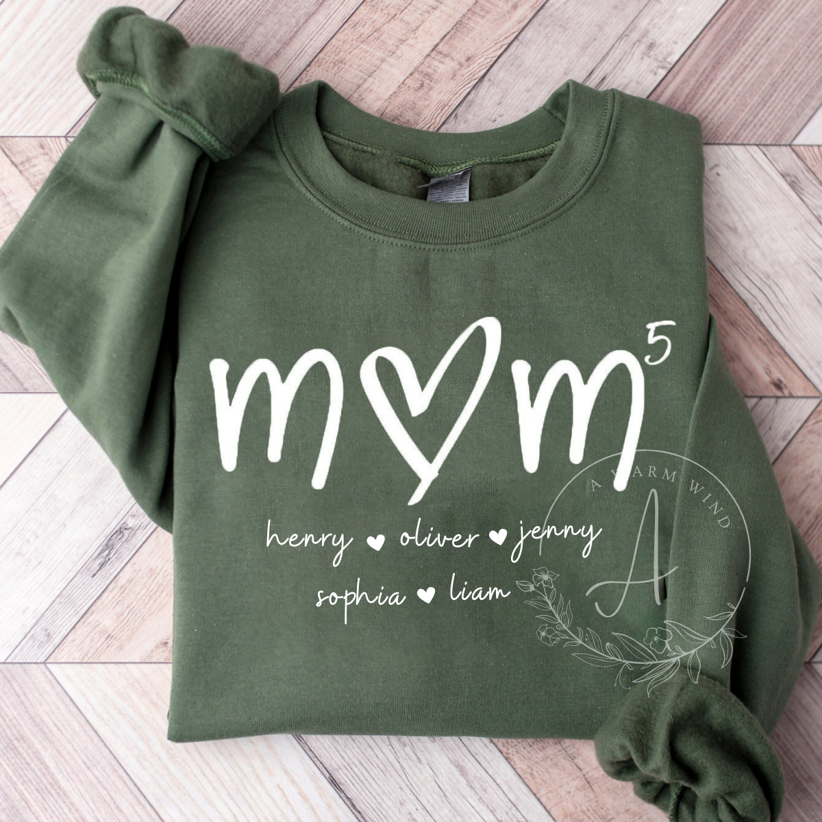 Custom Mama Sweatshirt with Kids Name