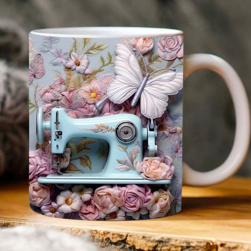 3D Floral Sewing Machine Mug(12oz)