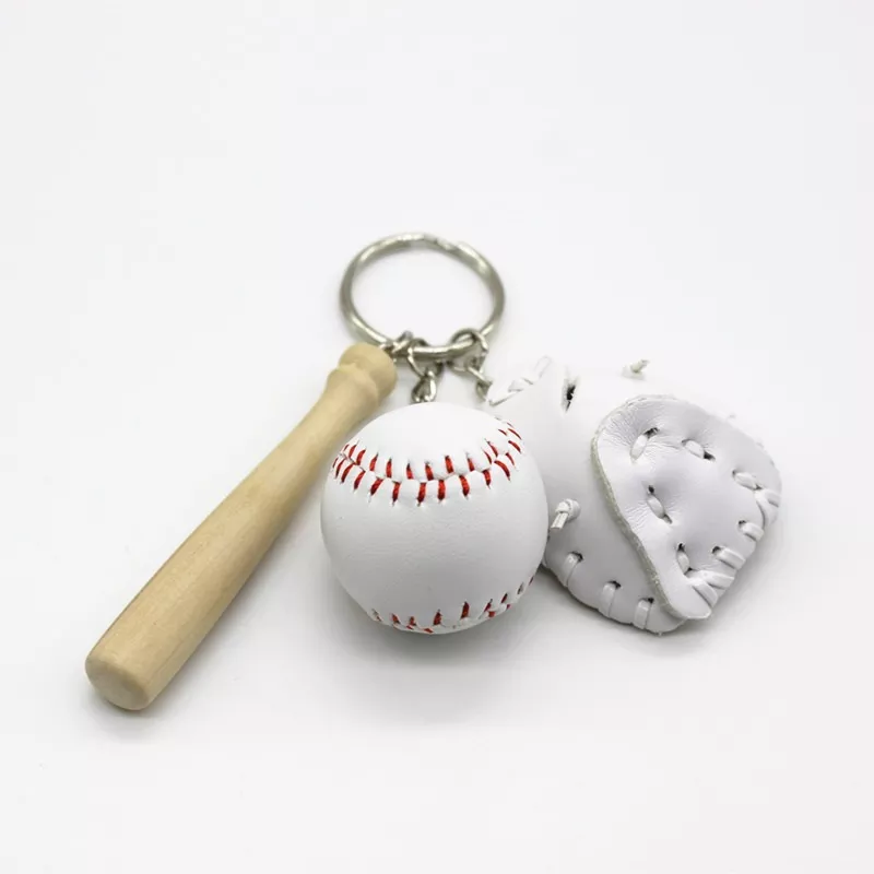 Mini Baseball Glove and Bat Keychain