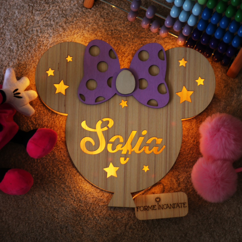 Minnie Wall Lamp with Personalized Name