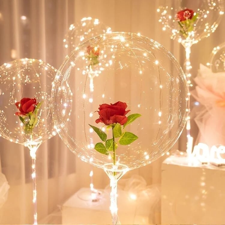 💕2024 Valentine's Day Hot Sale 🎈LED Luminous Balloon Rose Bouquet