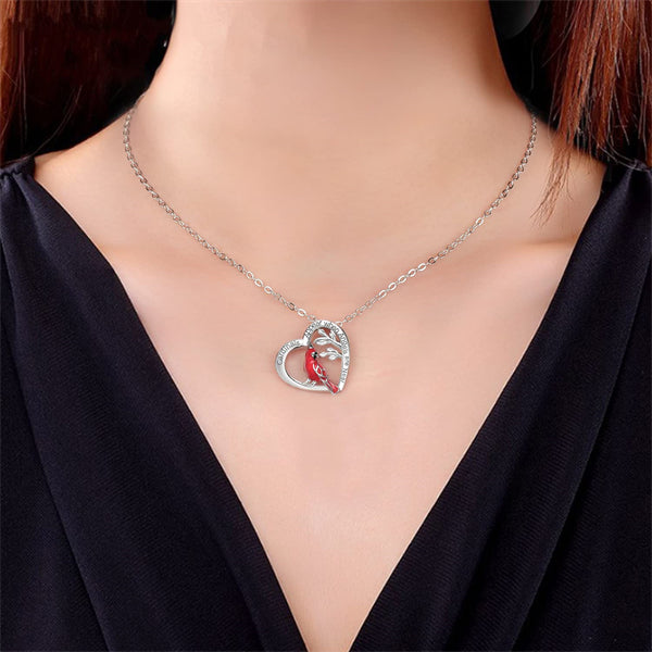 Cardinal Heart Pendant Necklace🐦✝️Buy 1 Get 1 Free