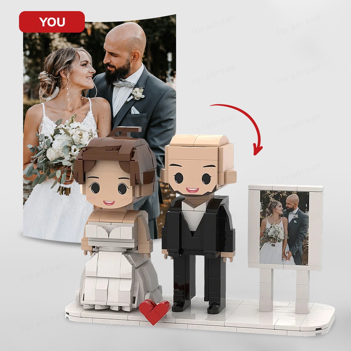 Custom Brick Set From Your Favorite Photo, Personalized Minifigure, Perfect Memory Gift For Valentine's Day, LEGO Sets