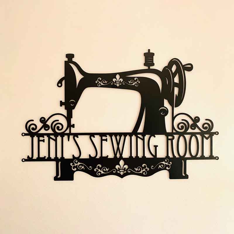 Personalized Sewing Room Metal Sign