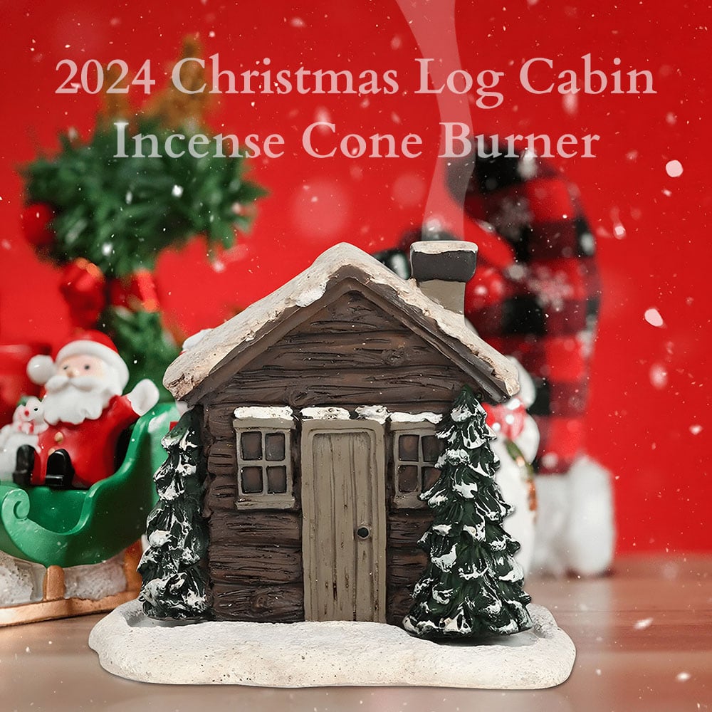 匠HOT SALE 49% OFF私2024 Christmas Log Cabin Incense Cone Burner