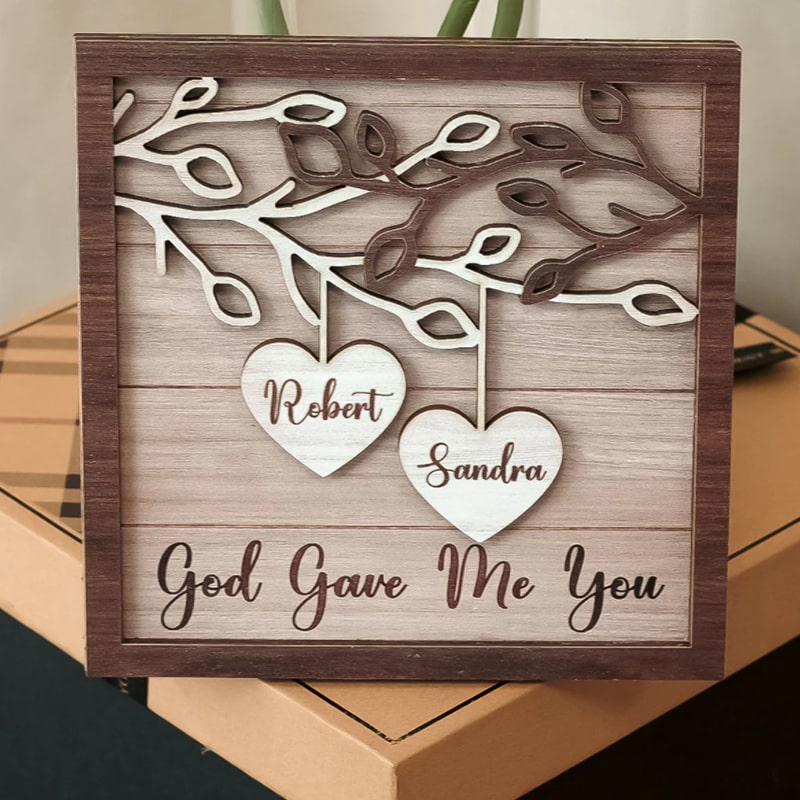 Personalized Couple Name Wooden Sign