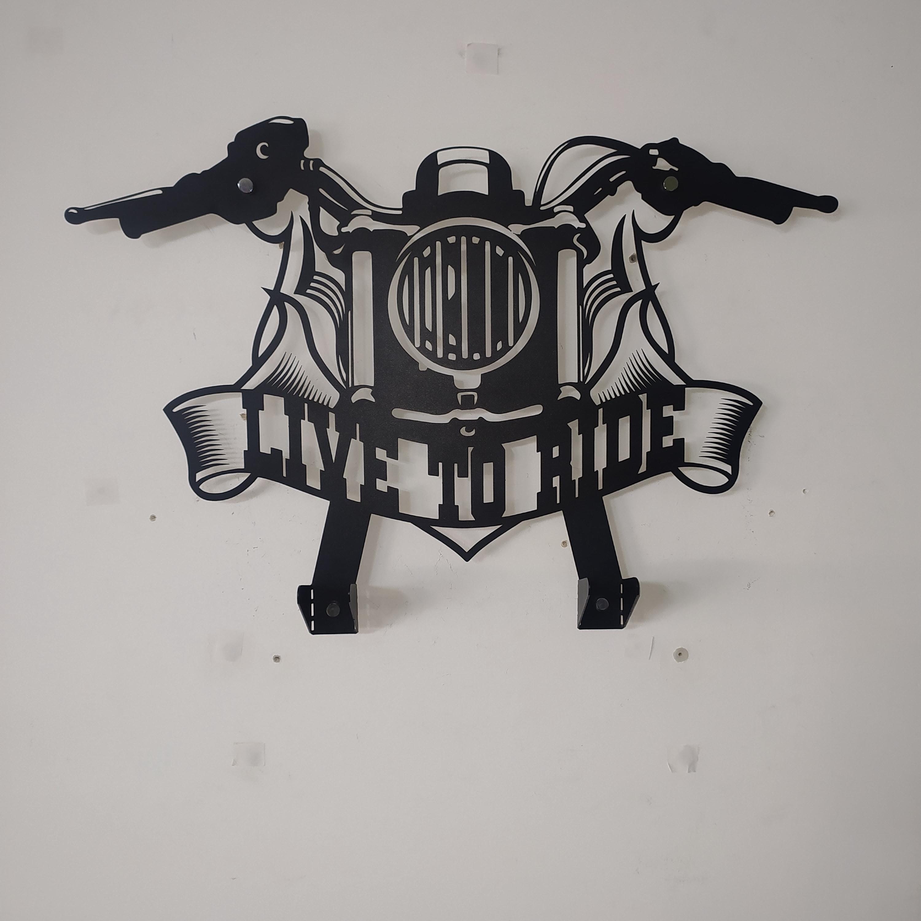 Custom Metal Jacket & Helmet Holder, Harley Davidson Gift for Him