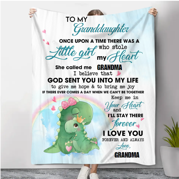Once Upon A Time Grandma Granddaughter Personalized Blanket