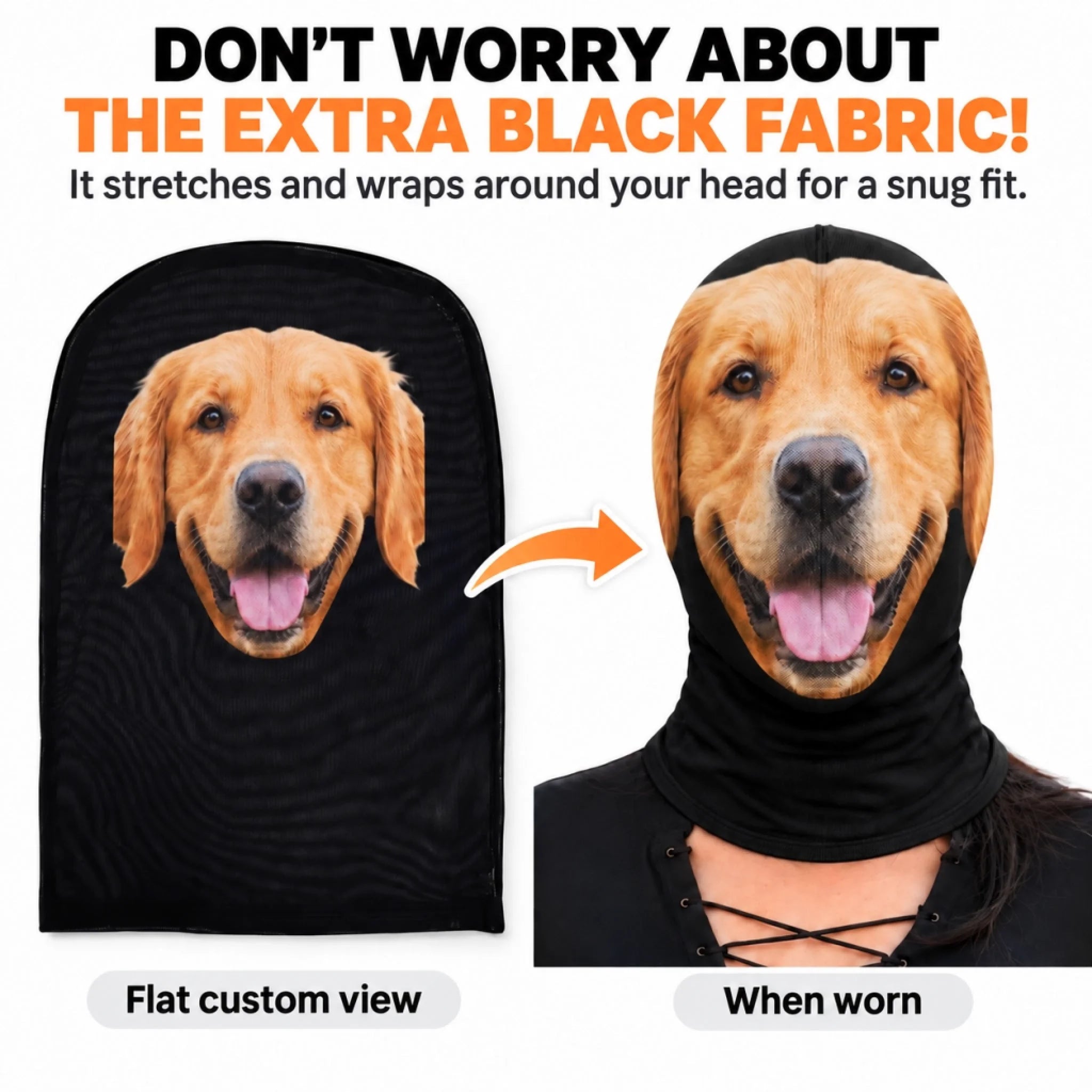 Custom Photo Dog Pet Face Costume Gifts for Dog Owners - Personalized Balaclava Mask