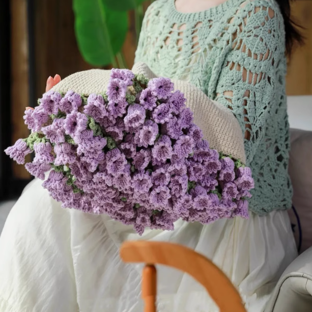 Hand-made Crochet Flower Bouquet Blanket，Sunflower Finished blanket，Rose Bouquet Finished Blanket ,lily of the valley Finished blanket,Wedding Gift，Valentine's Day Gifts