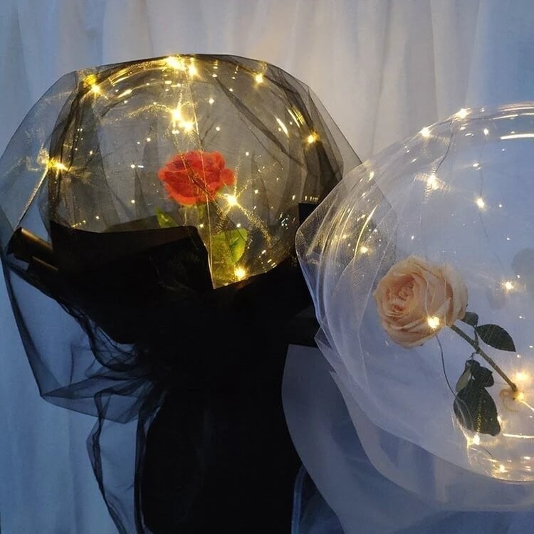 💕2024 Valentine's Day Hot Sale 🎈LED Luminous Balloon Rose Bouquet