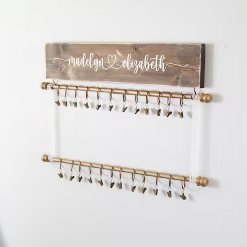 Personalized Headband & Bow Holder, Wooden Decor House | Kindlytoys