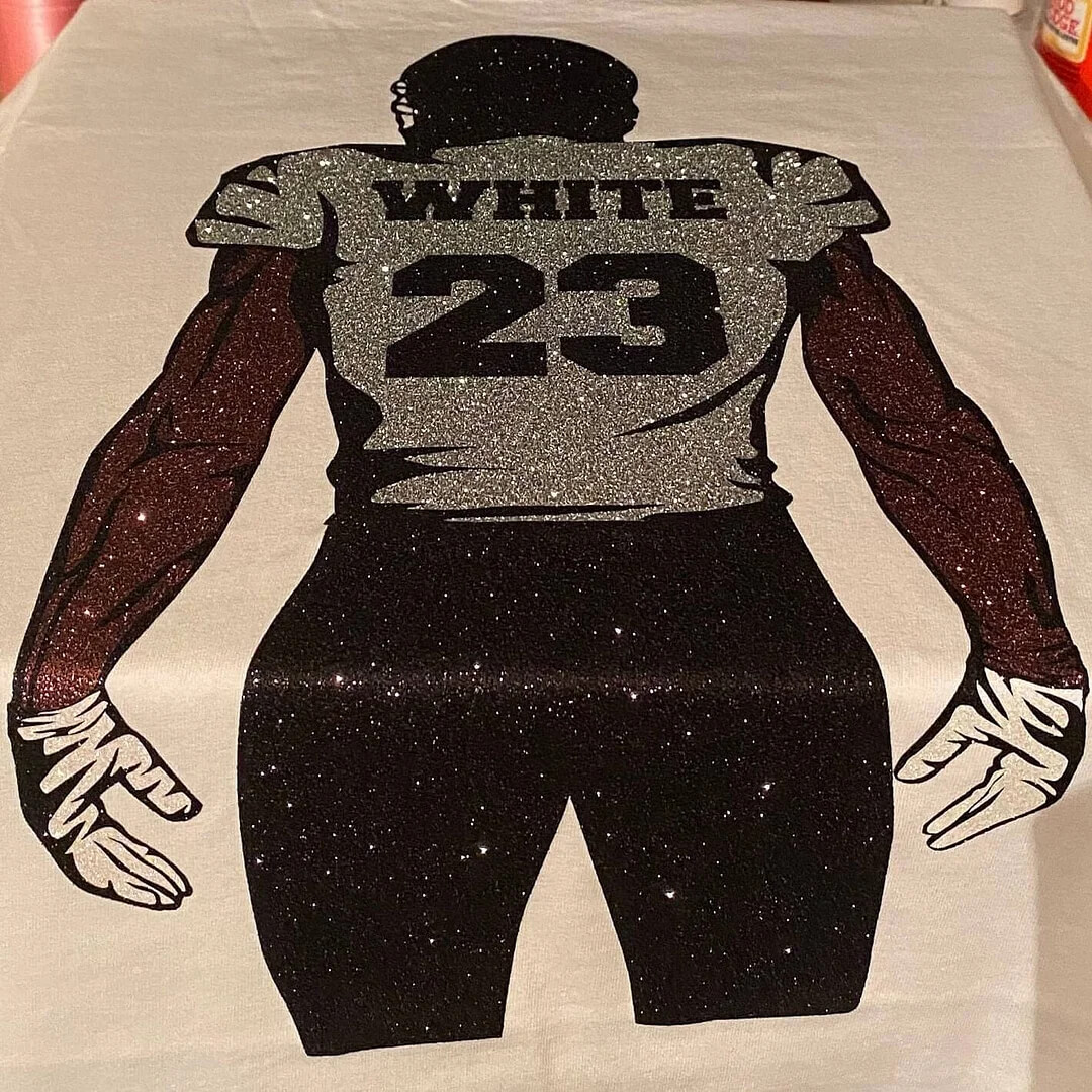 50% OFF馃張Shine On Game Day - Custom Glitter Football Player Crewneck Hoodie Tshirt