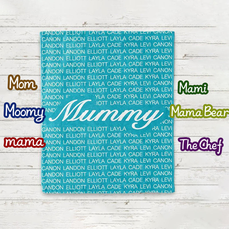 Personalized Grandma With Grandkids Names Blanket Gift For Grandma