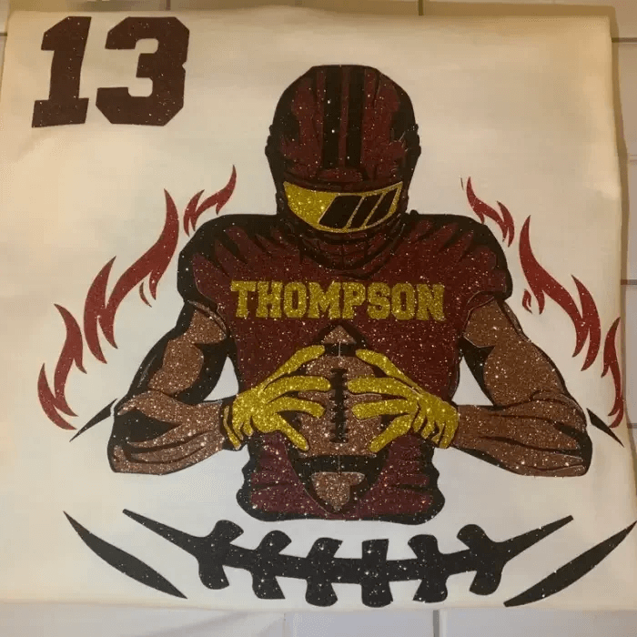 50% OFF馃張Shine On Game Day - Custom Glitter Football Player Crewneck Hoodie Tshirt