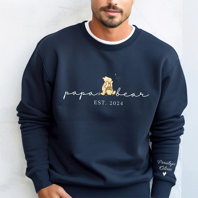 Custom Mama Bear Shirt with Kid Name on Sleeve,Mothers Day Gift