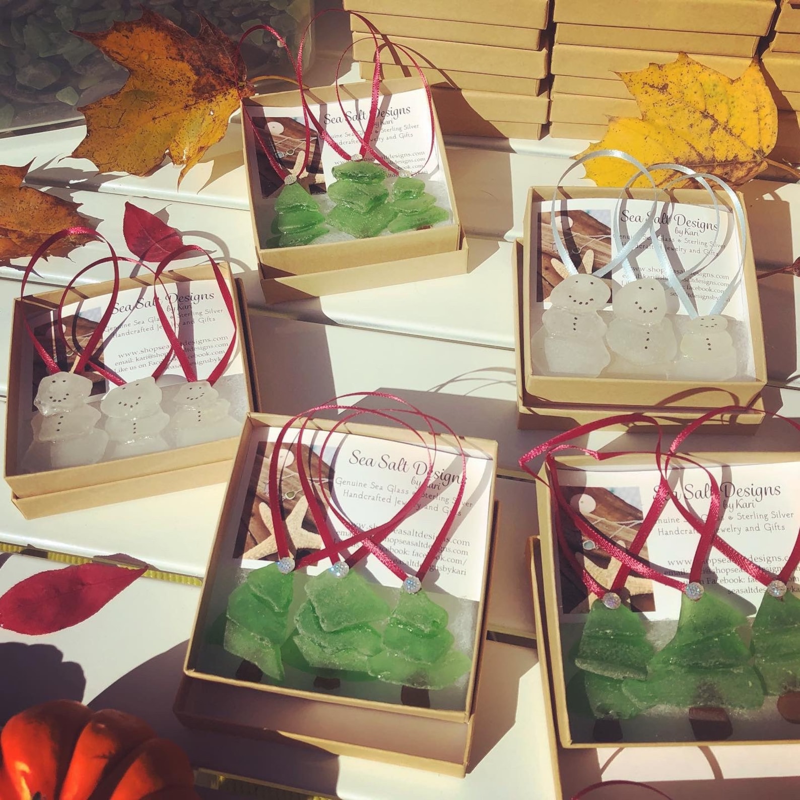 Sea Glass Christmas Tree Ornaments