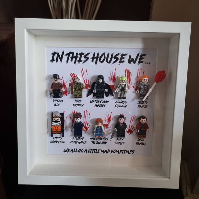 In This House We... 8/10/12 Horror Gift Frame (Halloween Scary Movie) Halloween ,Birthday gift,scary movie loving family