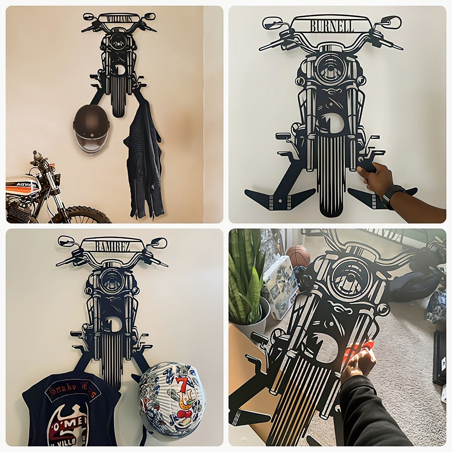 💝Personalized Motorcycle Helmet Holder | Christmas gift for family🎁