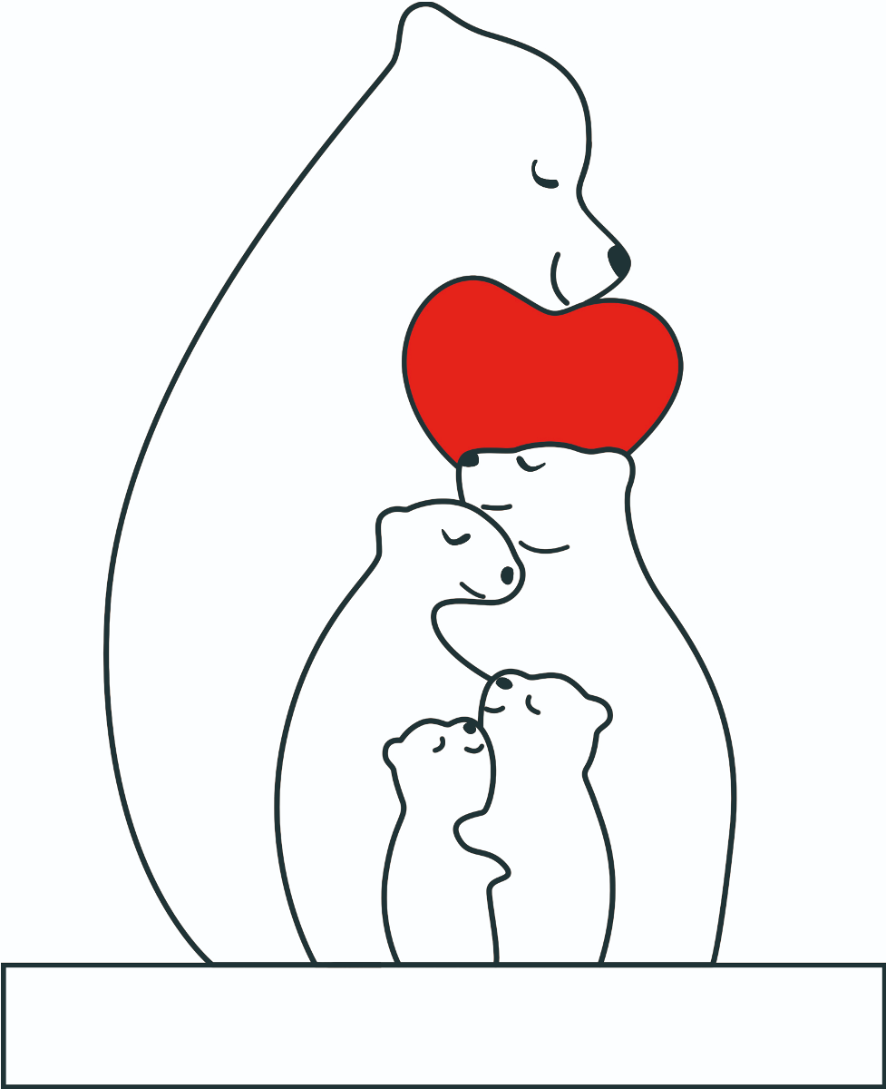 Personalized Single Parents Ver 2 Family With Stand - Puzzle Wooden Bear Family - Wooden Pet Carvings