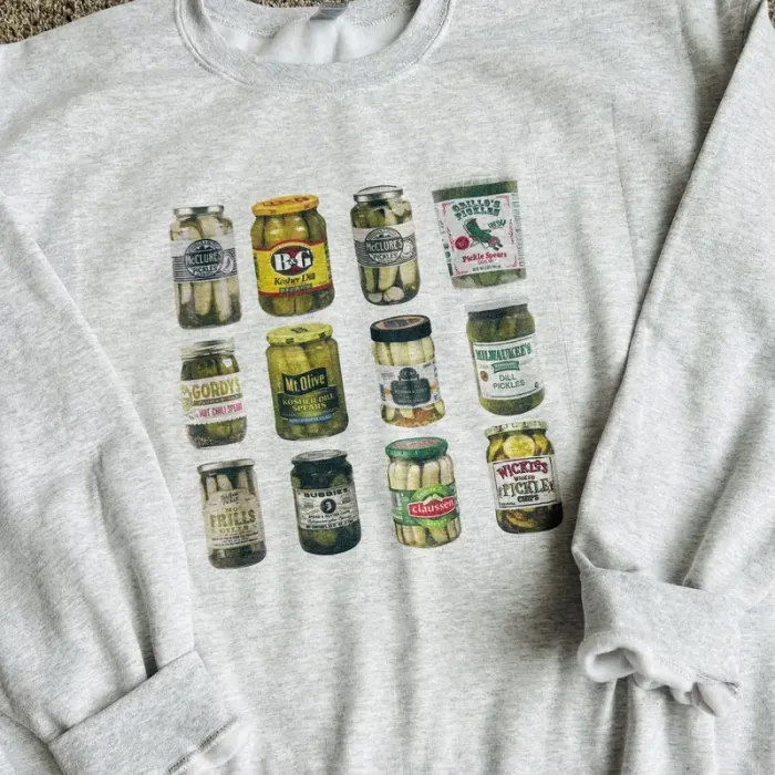 Gift for Pickle Lovers- Vintage Pickle Jar -Sweatshirt Hoodie