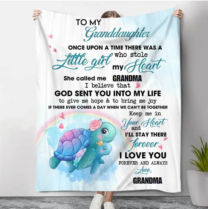 Once Upon A Time Grandma Granddaughter Personalized Blanket