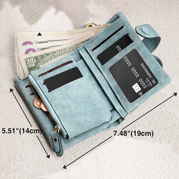 Personalized Tri-Fold Birth Flower Leather Wallet Card Holder Birthday Christmas Gift for Woman