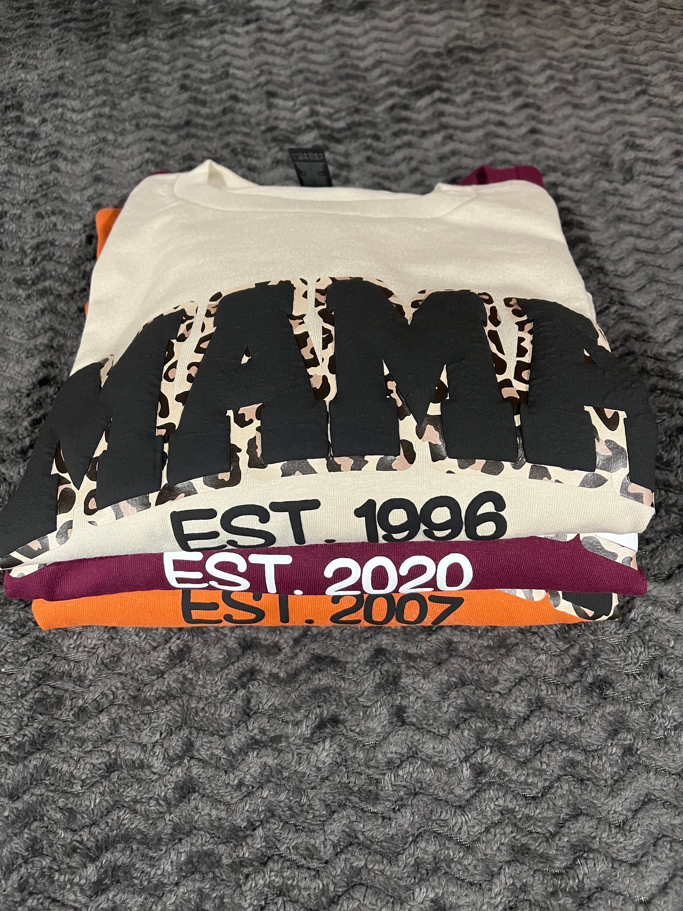 Mama Leopard Print Personalized Sweatshirt or Hoodie with Kids Name Sleeve Gift Sweatshirt New Mom Sweatshirts gift