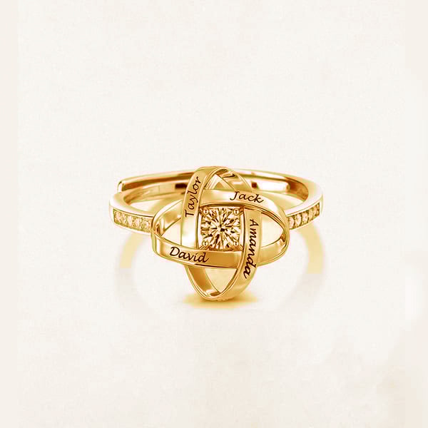 FOR MOTHER - KNOT NAME CUSTOM RING