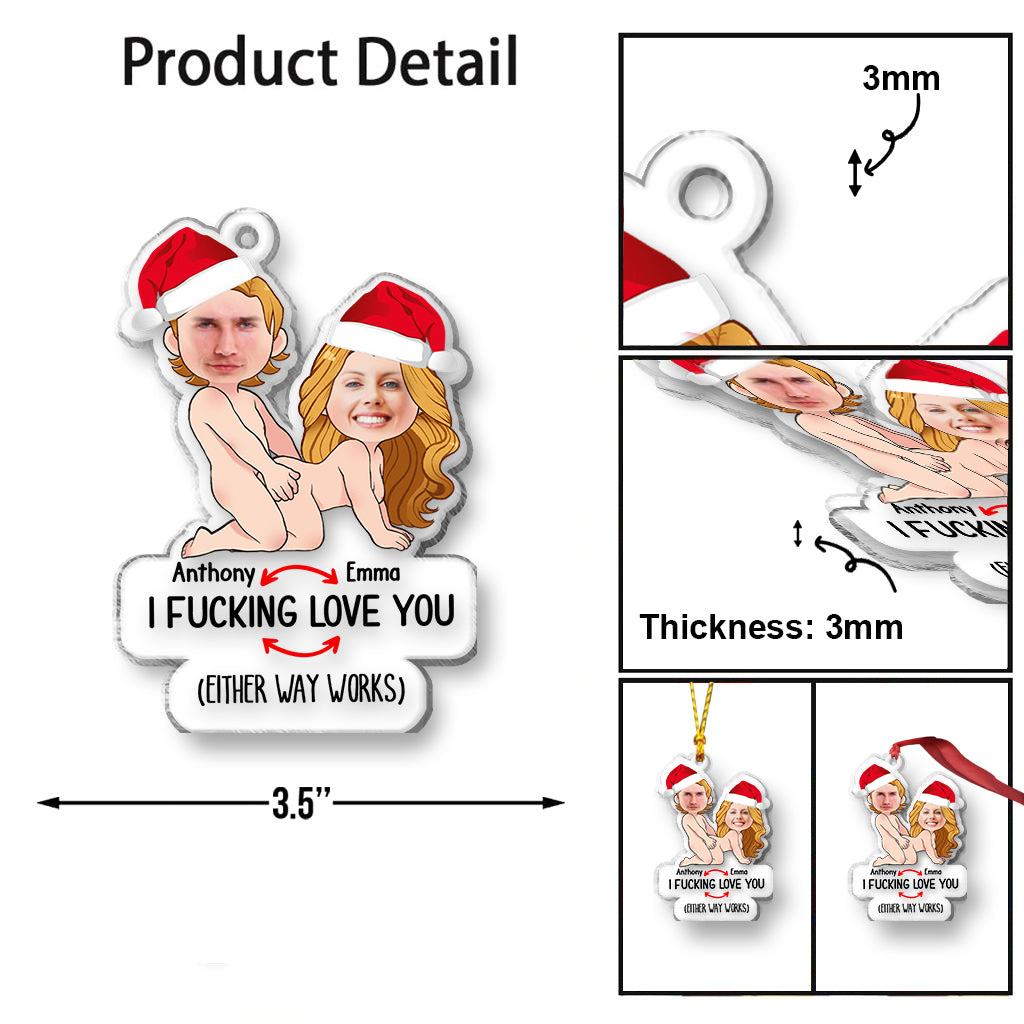 I Love You - Personalized Couple One-sided Ornament