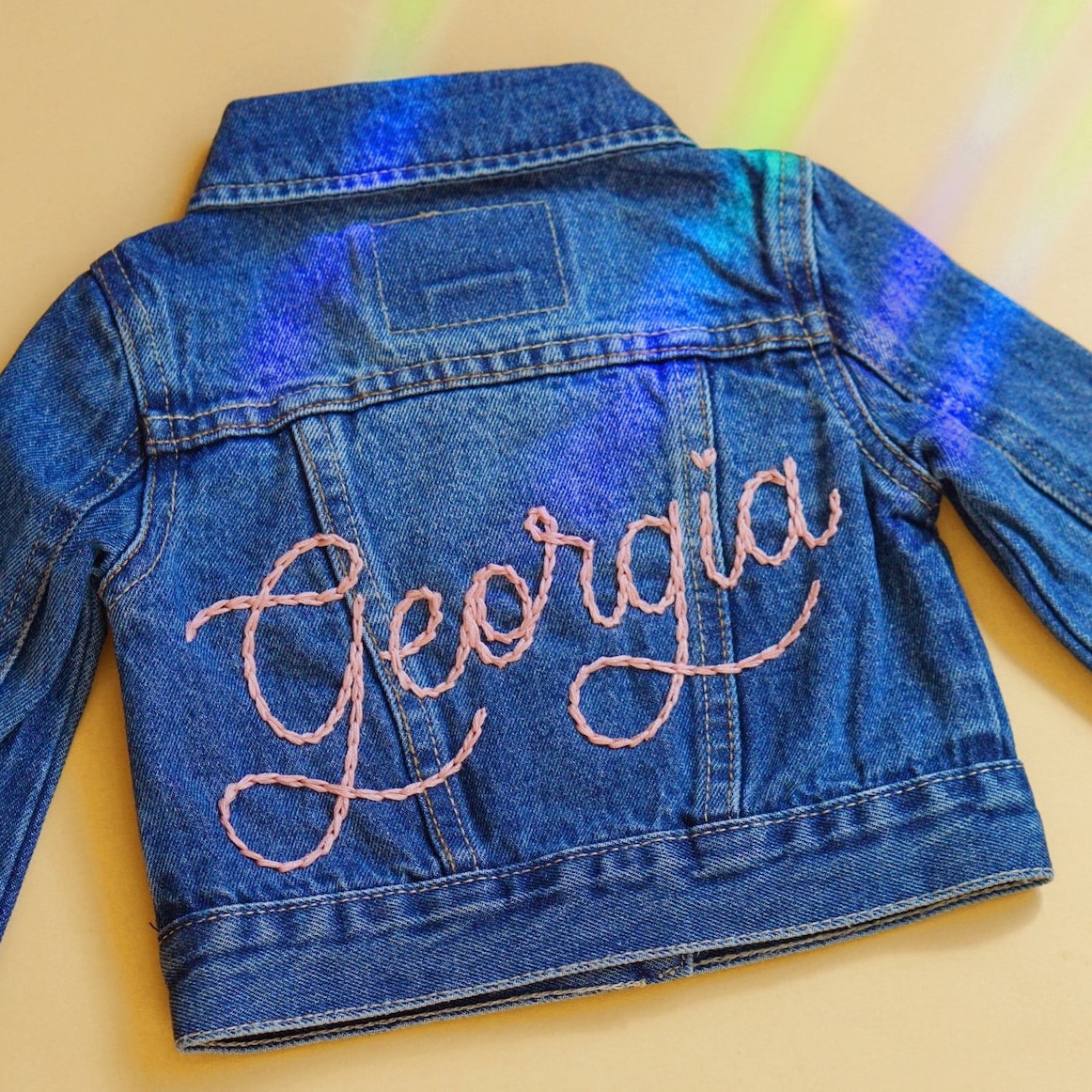 Personalized Hand Embroidery Kids Denim Jacket