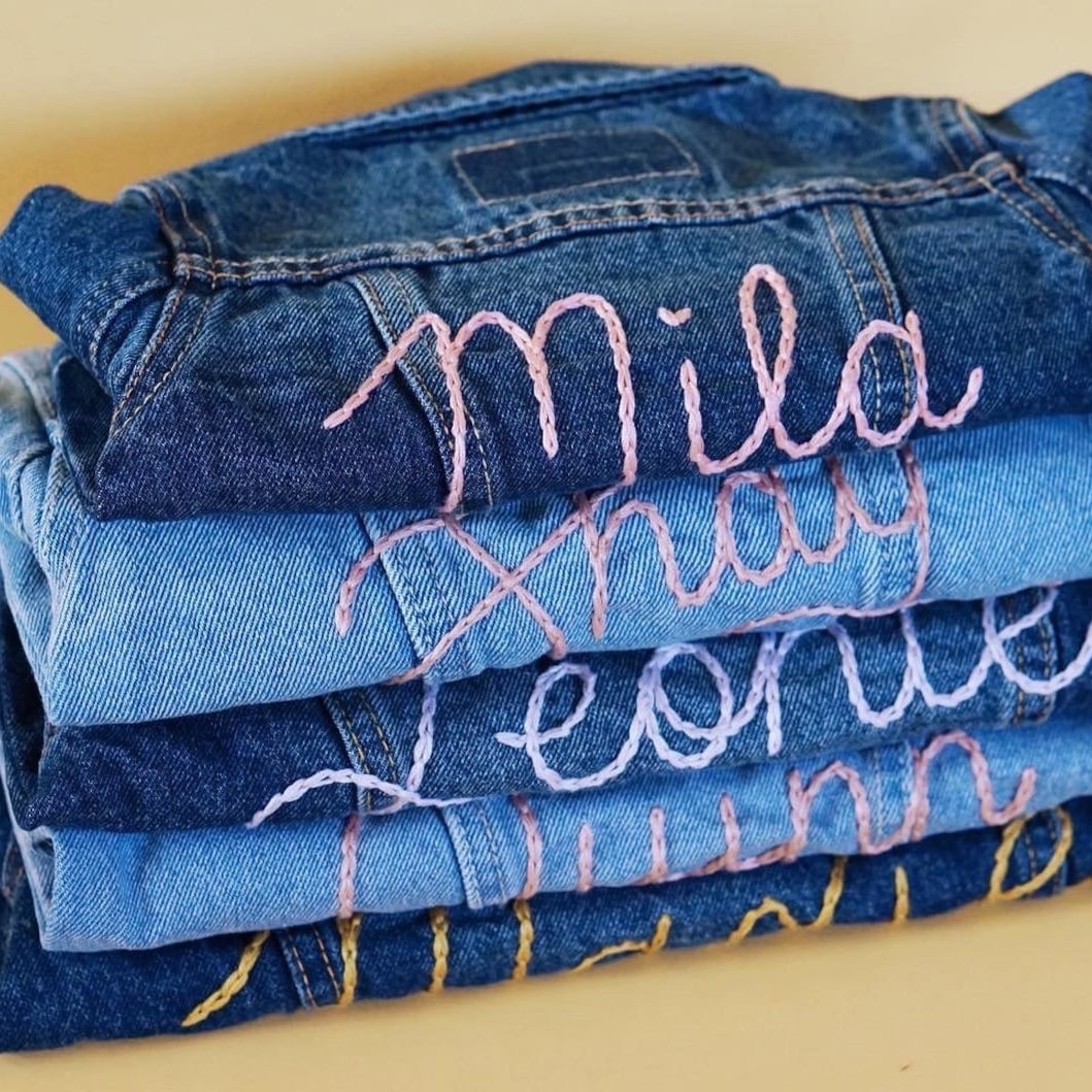 Personalized Hand Embroidery Kids Denim Jacket