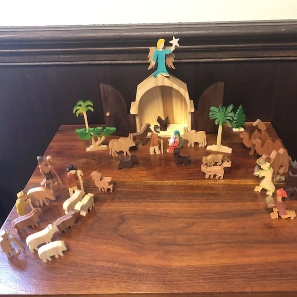 🔥Clearance Sale 70%-The Christmas Story Unique Nativity Set Wooden Nativity Scene