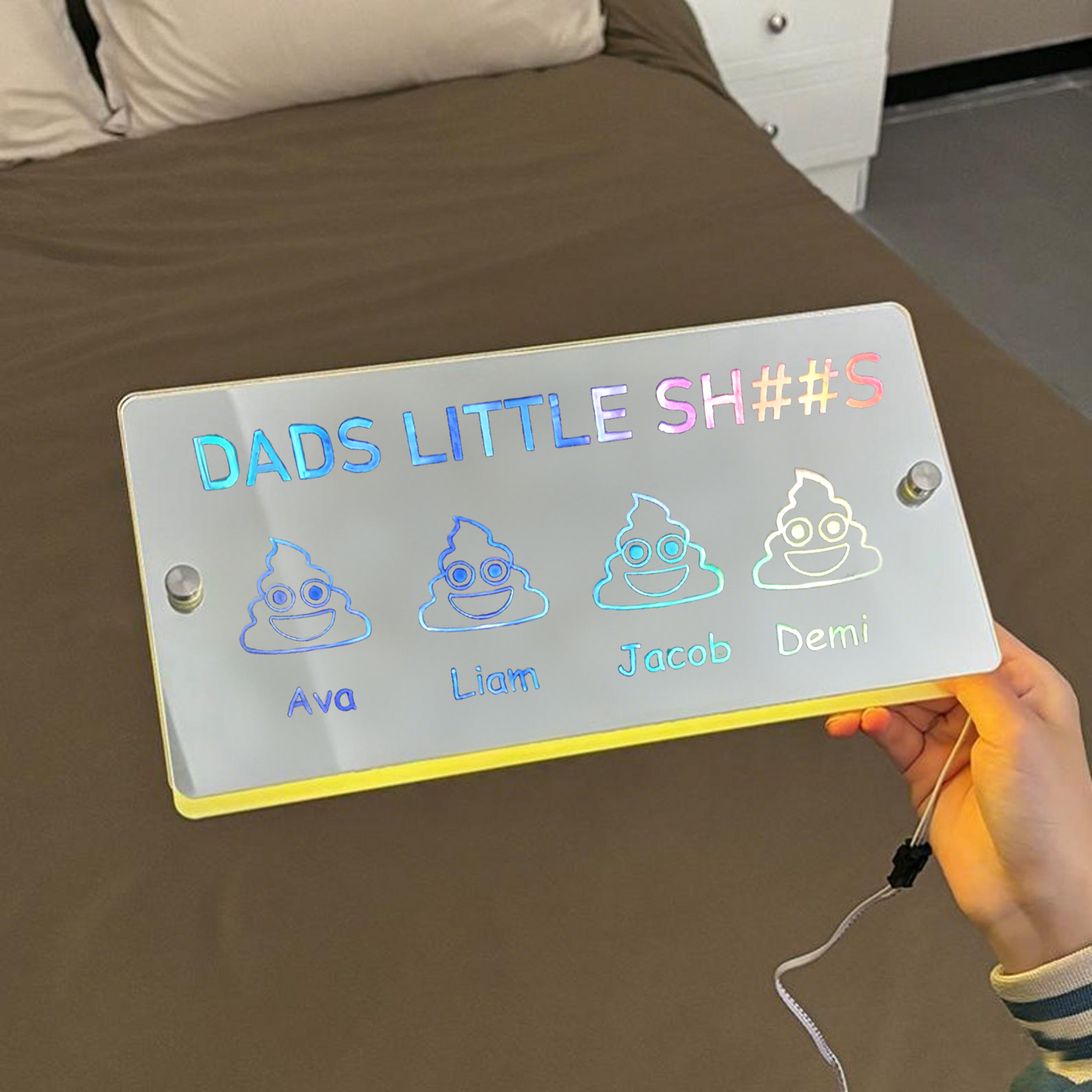 馃挬DADS LITTLE SH##S Personalized Child's Name Mirror Light