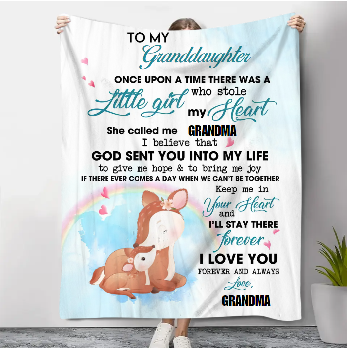 Once Upon A Time Grandma Granddaughter Personalized Blanket