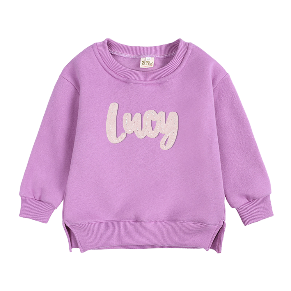Personalized Hand-Embroidered Kid Cozy Soft Crewneck Sweatshirt 