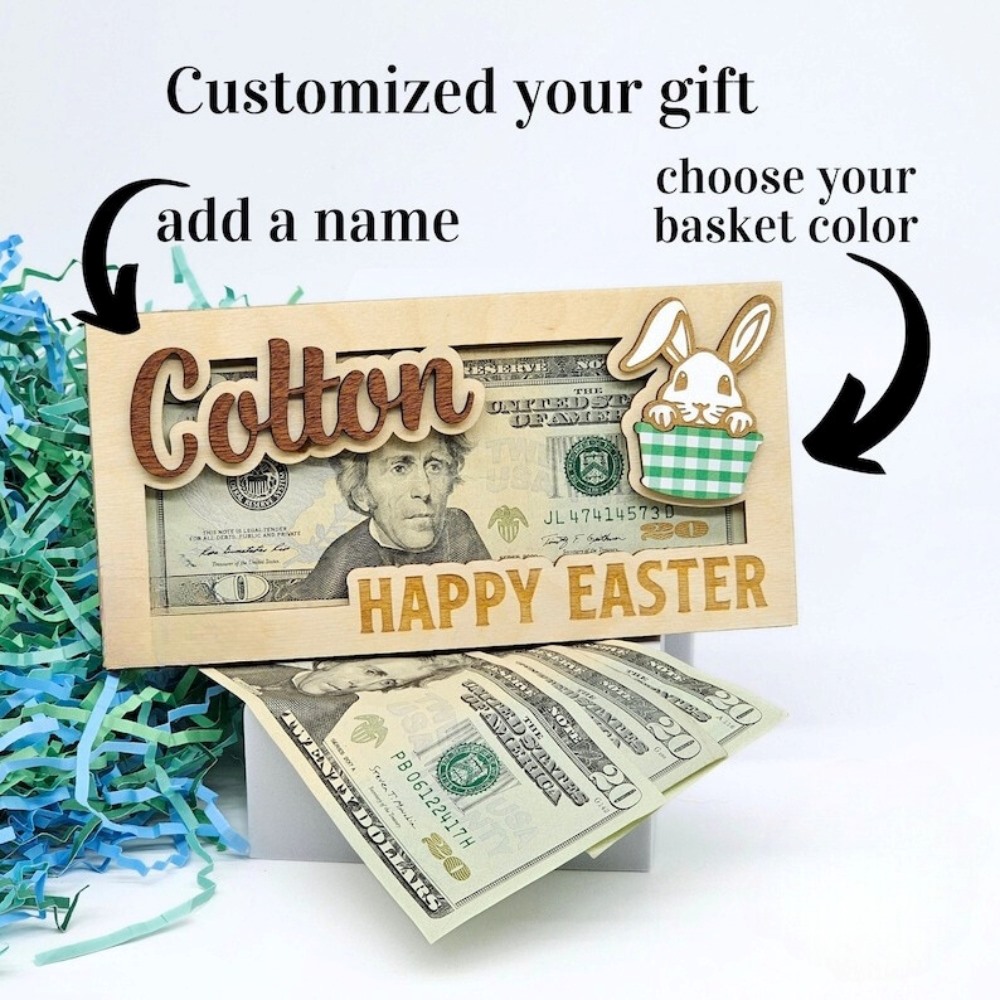 Easter Money Holder, Easter Basket Stuffers, Easter Bunny Money Gift, MH04