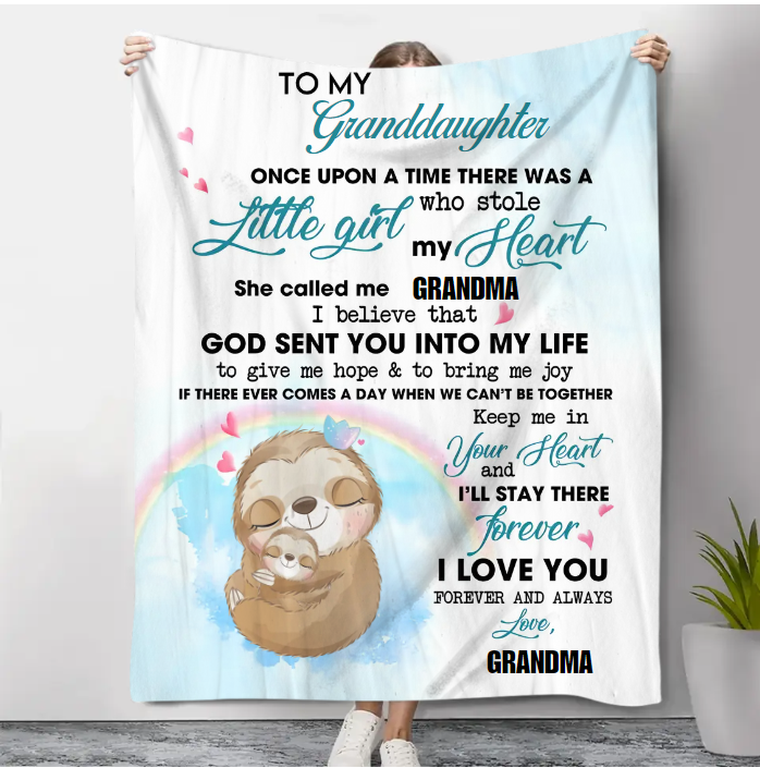 Once Upon A Time Grandma Granddaughter Personalized Blanket