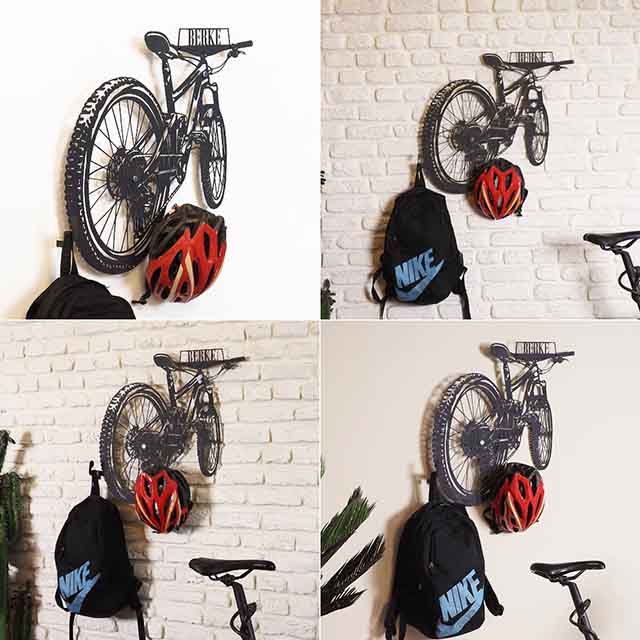Custom Mountain Bike Wall Hanger, Metal Helmet Holder