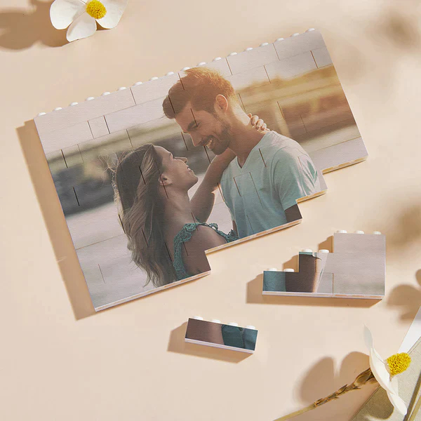 Custom Building Brick Valentine's Day Gifts Photo Block Personalised I Love You Brick Puzzles Gifts for Lovers