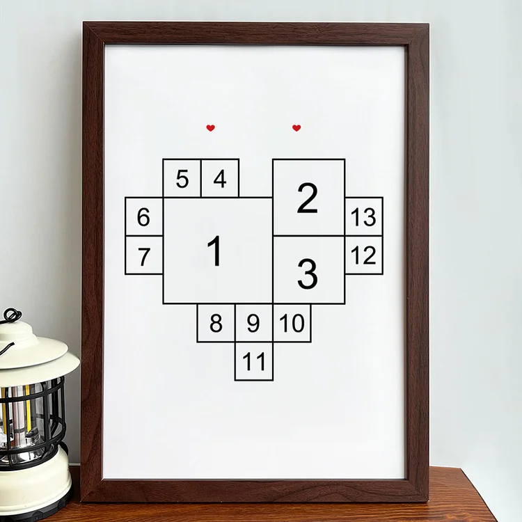 Custom Heart Photo Frame, Heart Love Collage Anniversary Gift