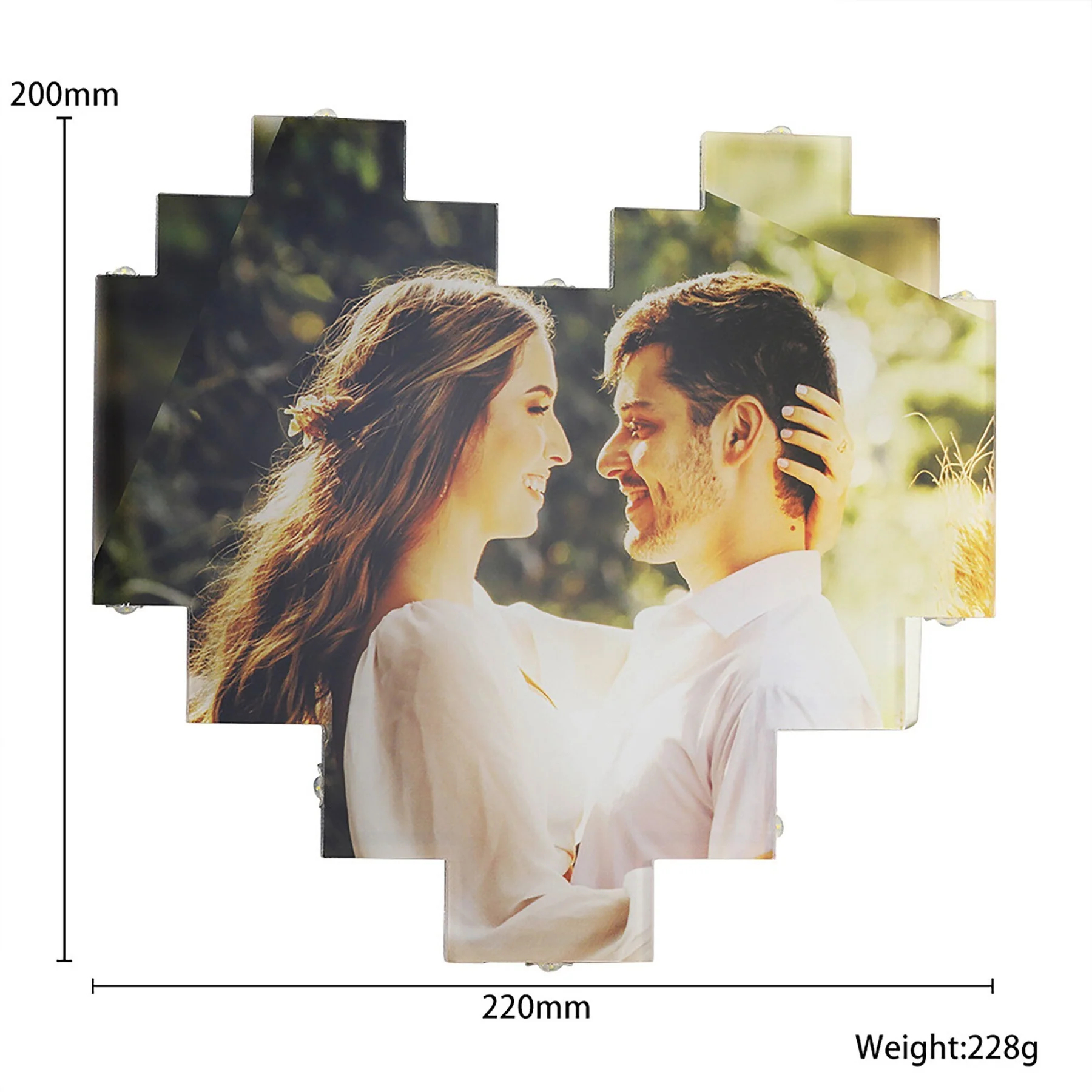 Custom Heart Shape Photo Collage Lamp with Your Photos