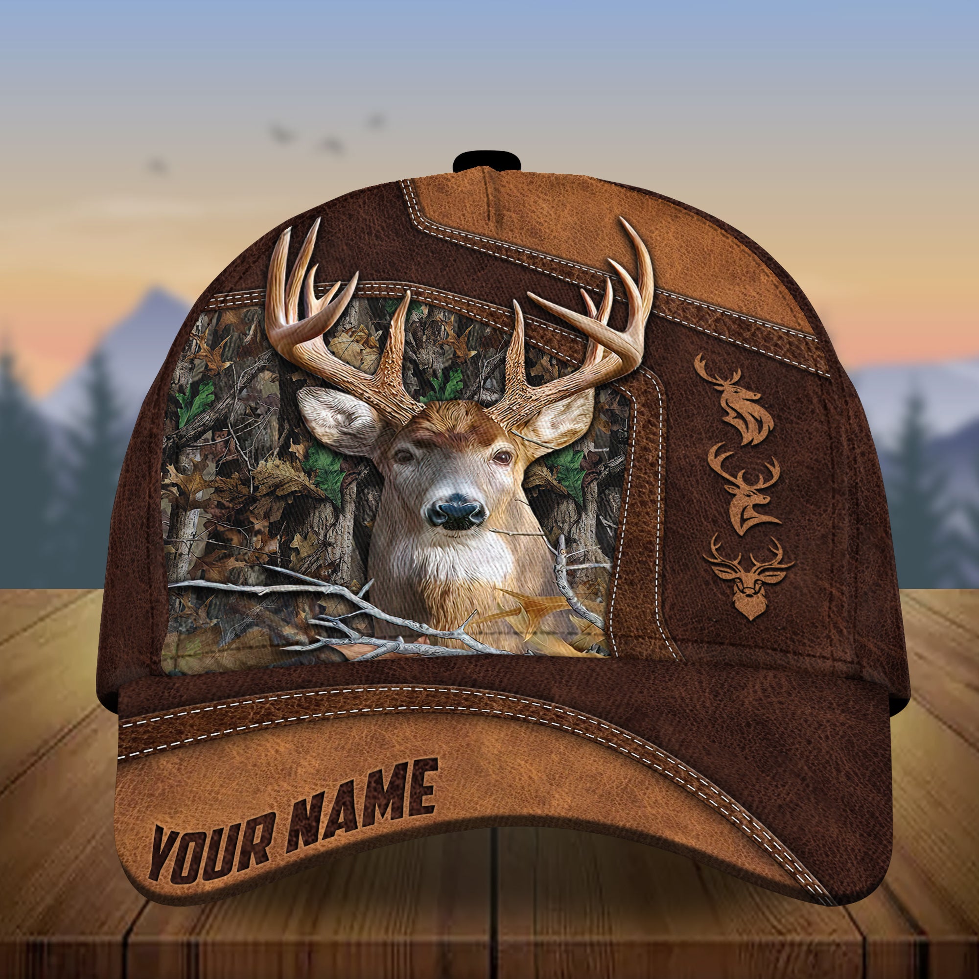 Customized Brown Deer Hunting 3D Classic Hat, Hunting Camouflage Hats