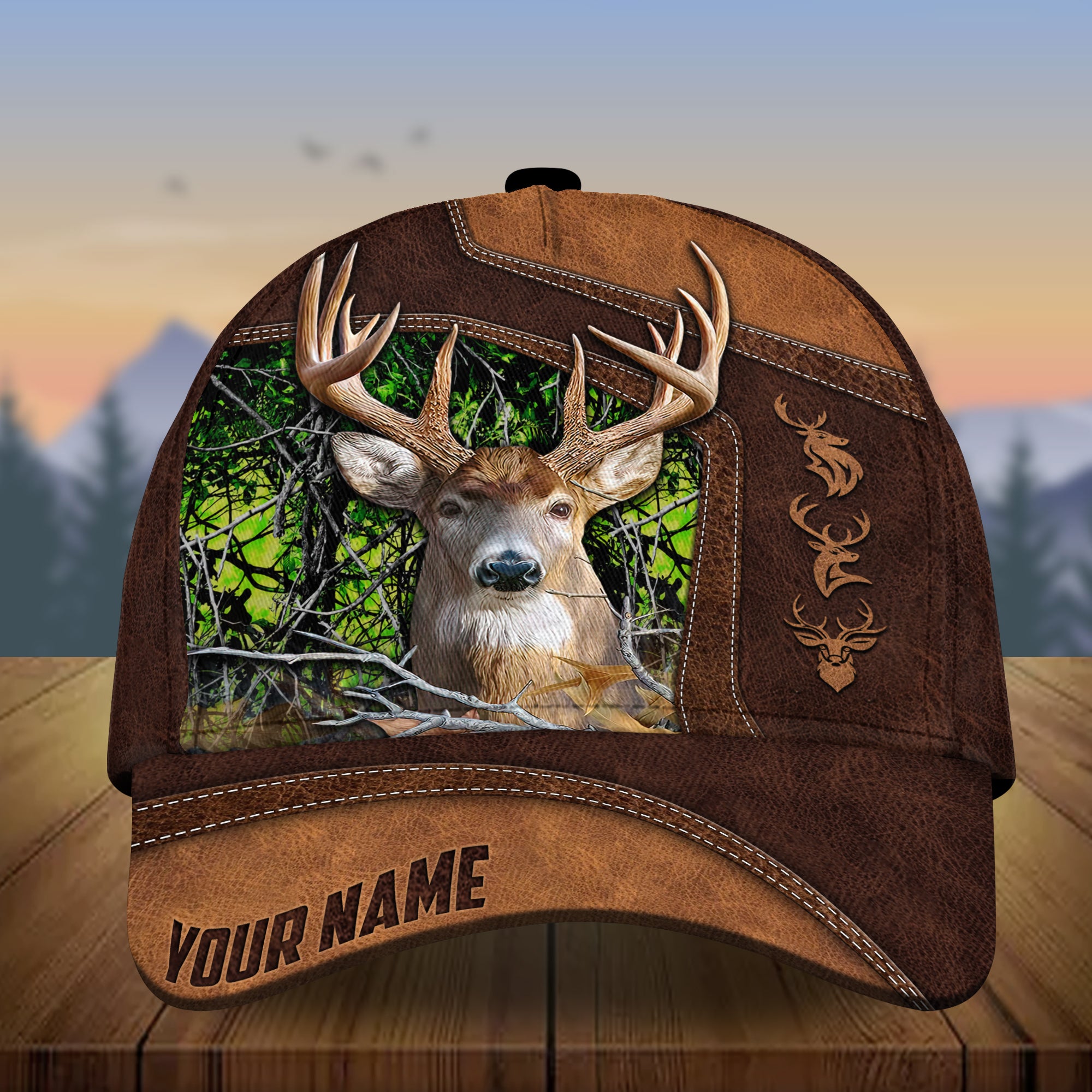 Customized Brown Deer Hunting 3D Classic Hat, Hunting Camouflage Hats