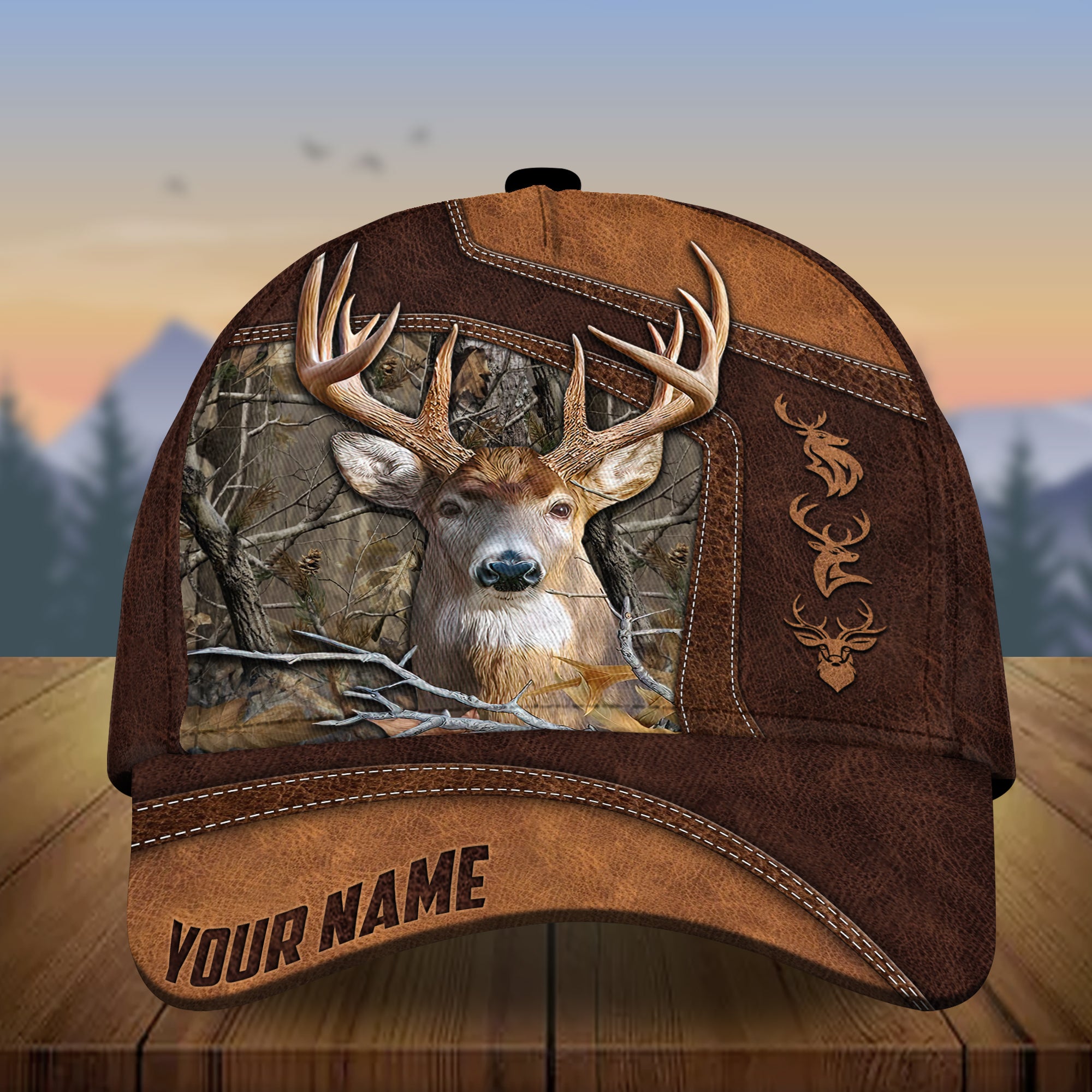 Customized Brown Deer Hunting 3D Classic Hat, Hunting Camouflage Hats