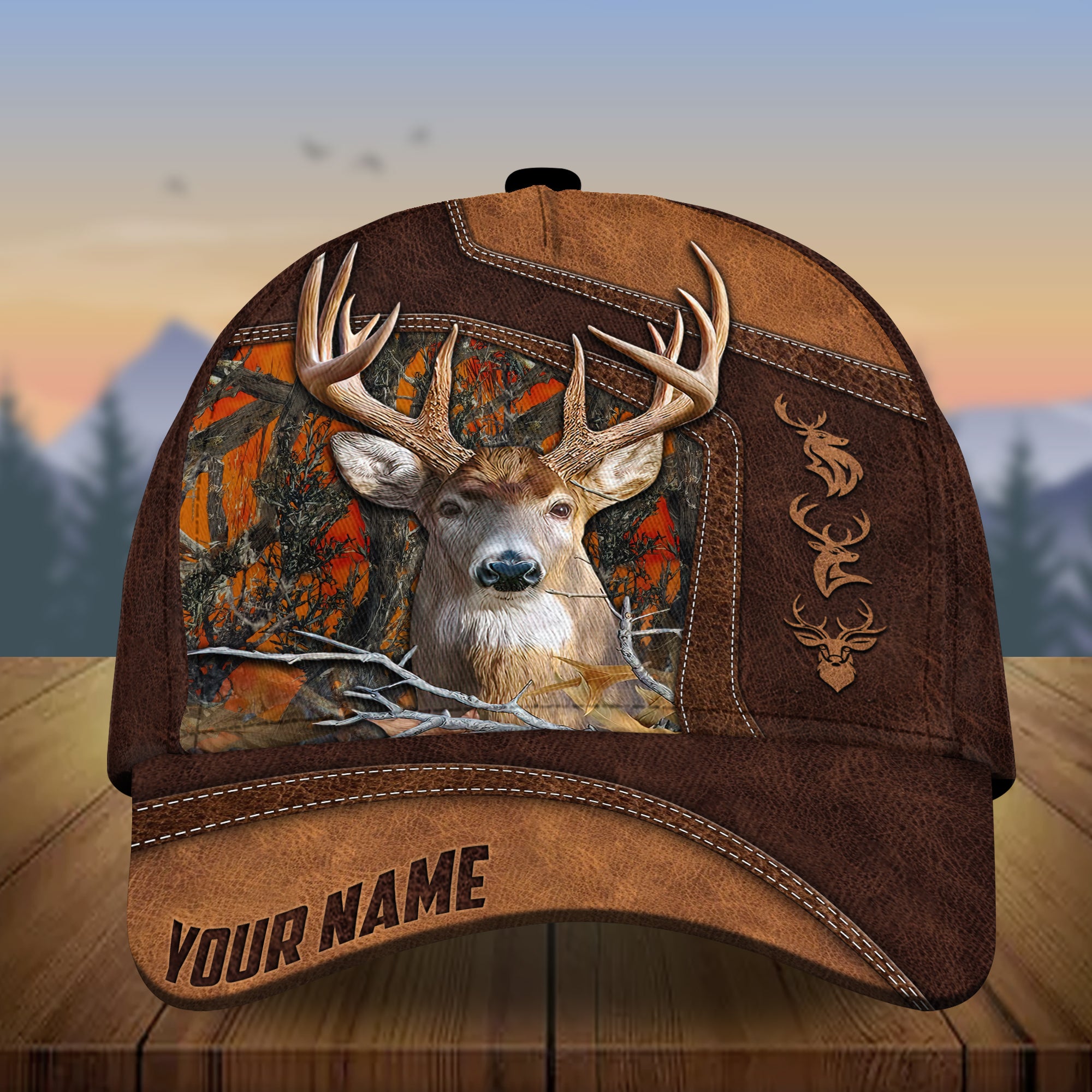 Customized Brown Deer Hunting 3D Classic Hat, Hunting Camouflage Hats