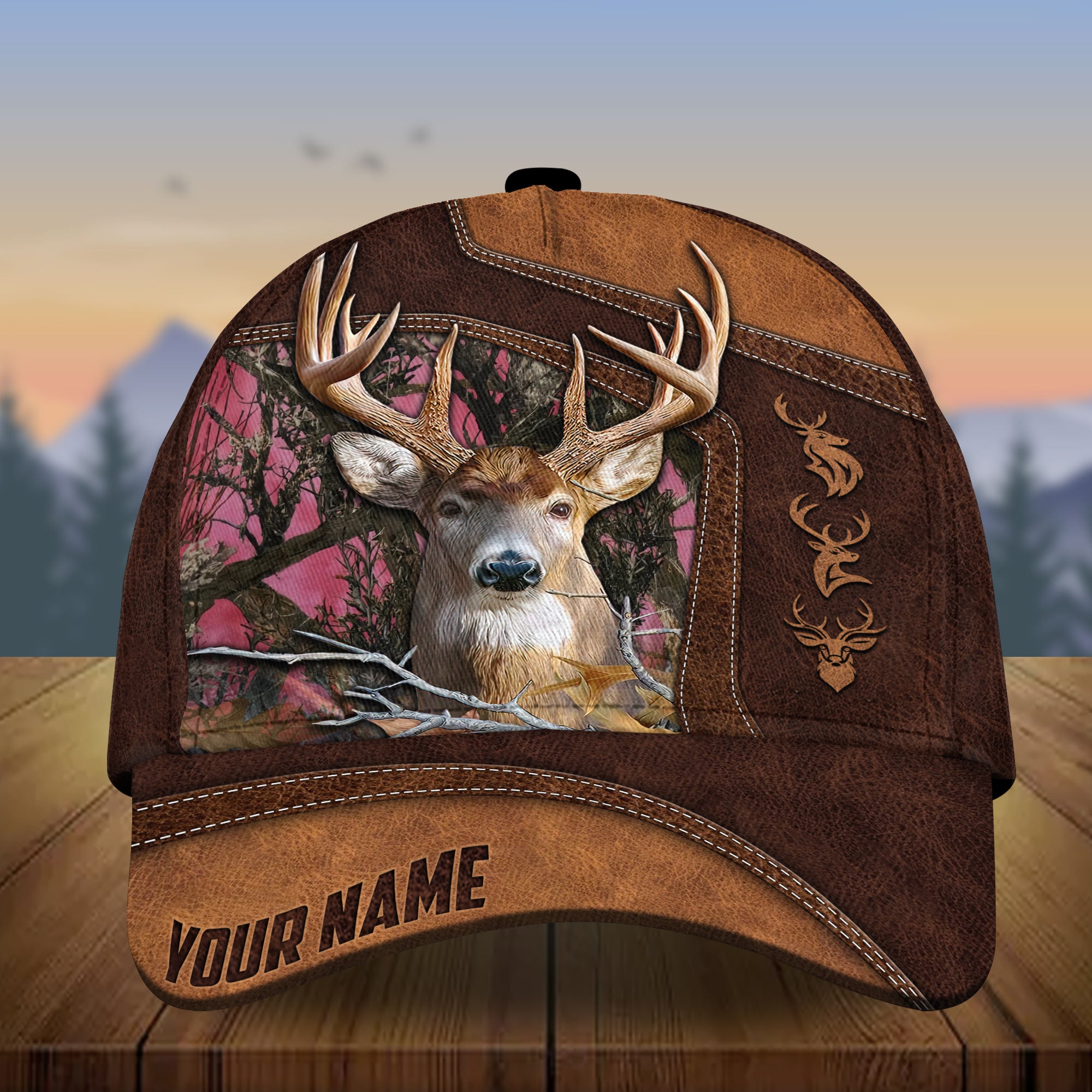 Customized Brown Deer Hunting 3D Classic Hat, Hunting Camouflage Hats