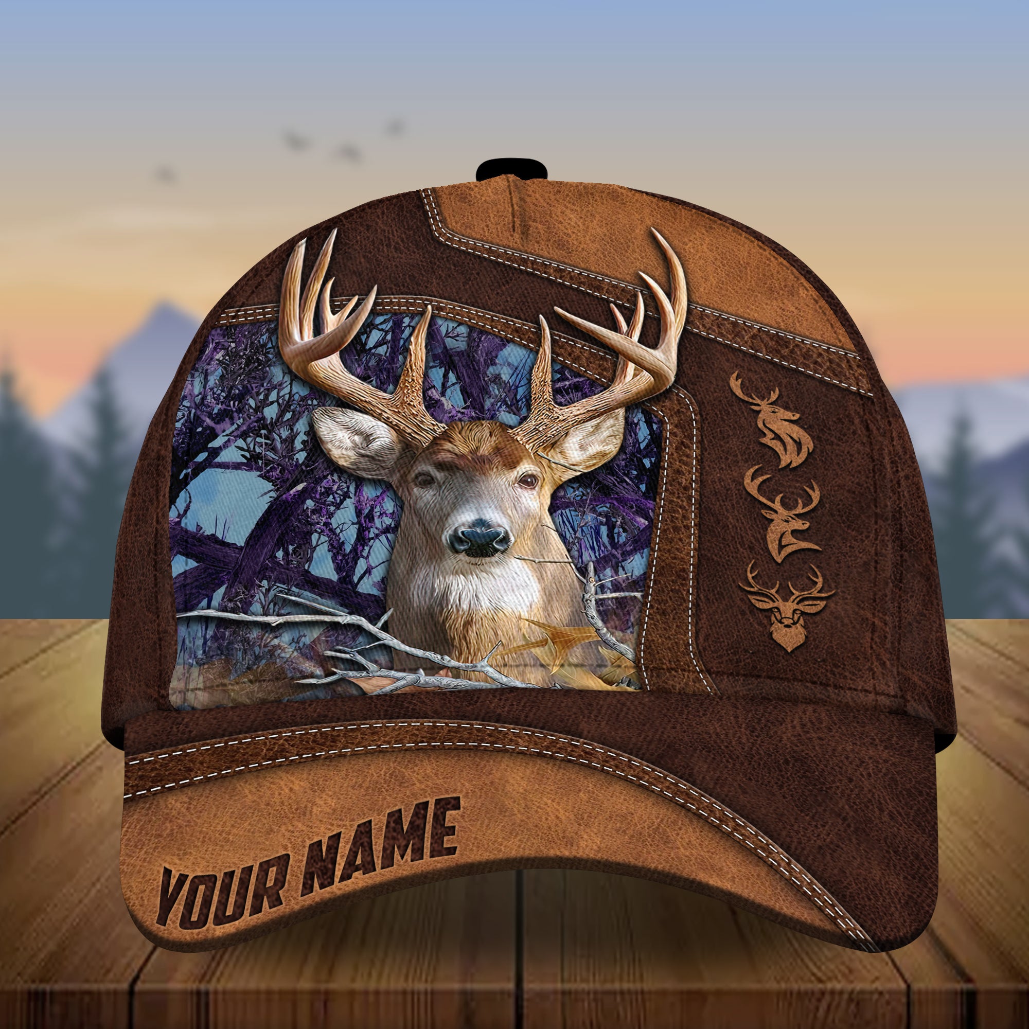 Customized Brown Deer Hunting 3D Classic Hat, Hunting Camouflage Hats